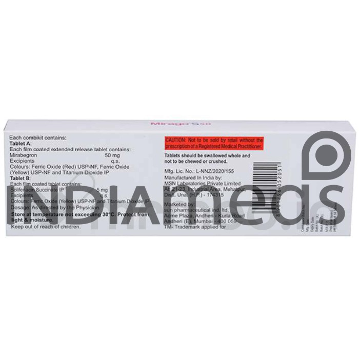 Mirago S  50mg Tablet