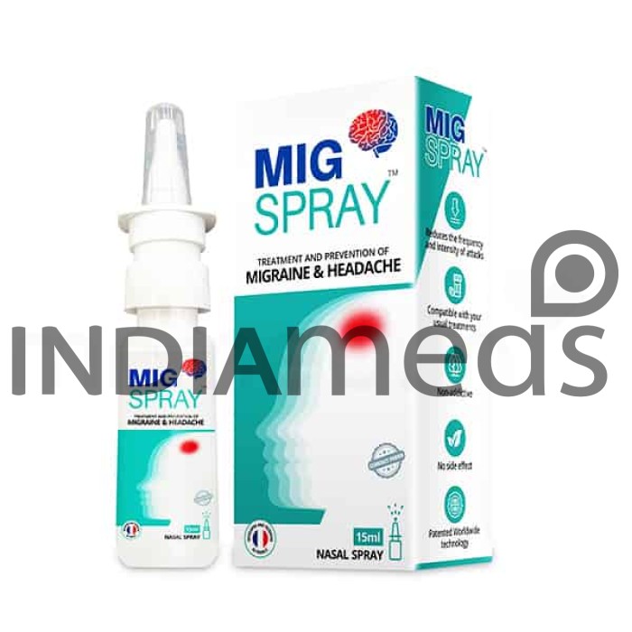 Migspray Treatment and Prevention of Migraine & Headache Nasal Spray 1'S