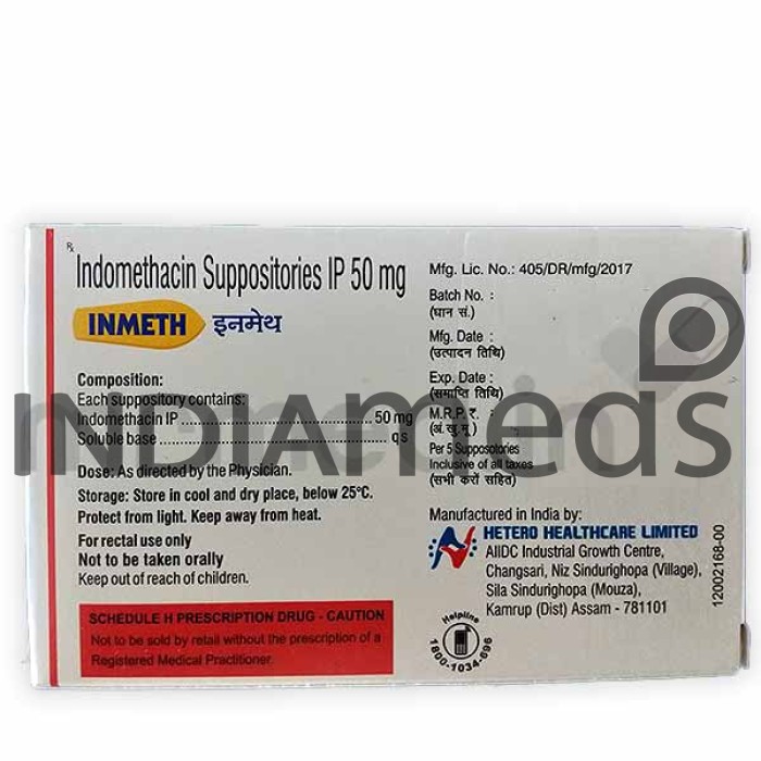 Inmeth Suppository 50mg Sheet
