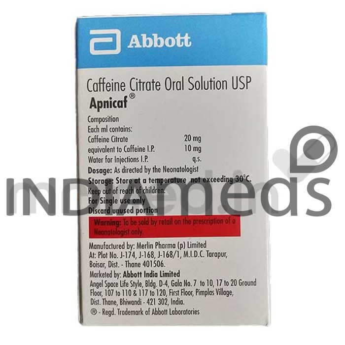 Apnicaf 20mg Oral Solution 3ml