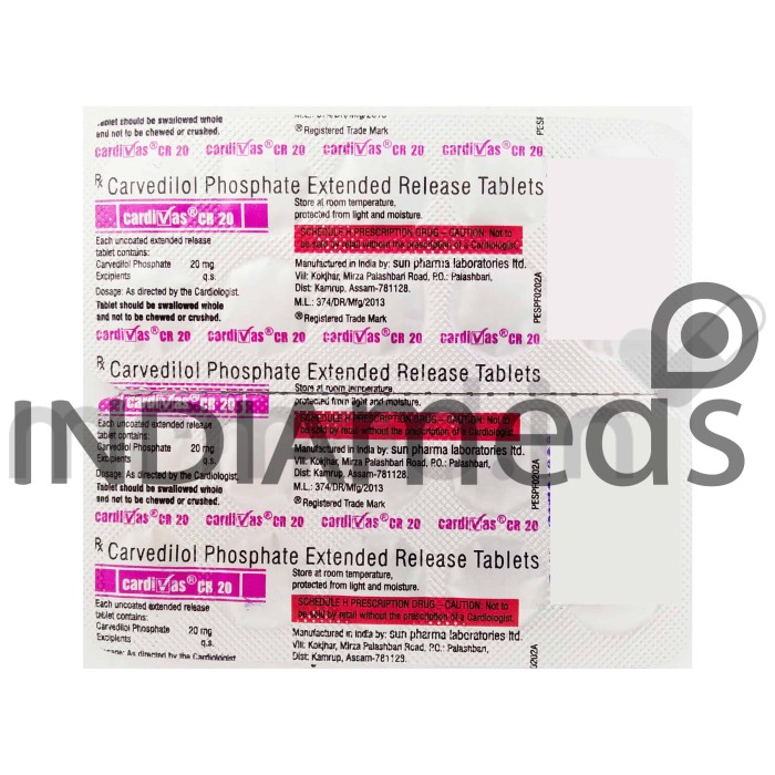 Cardivas CR 20mg Tablet