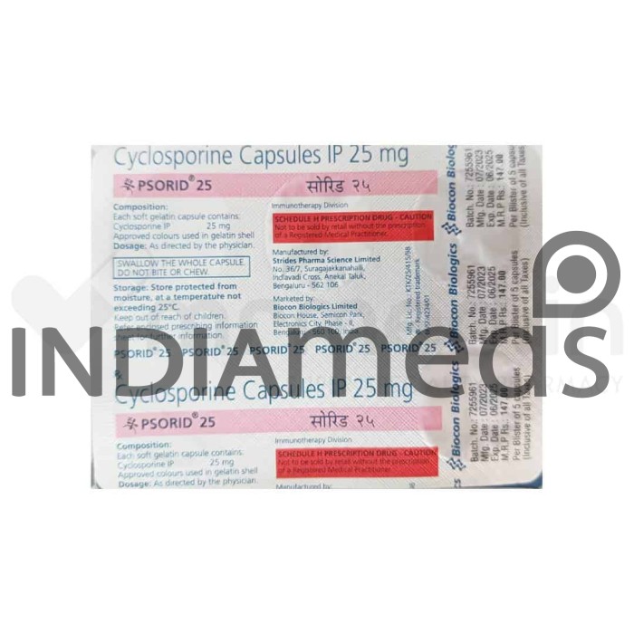 Psorid 25mg Capsule