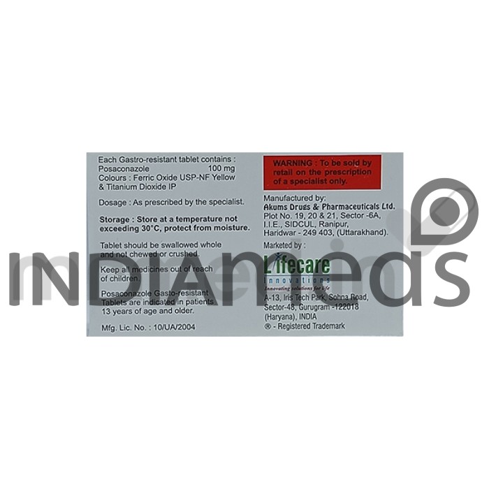 Posaconasol 100mg Tablet